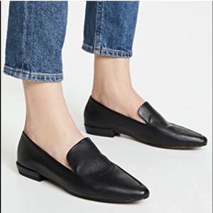 🌟NEW Steven Steven Madden Black Faux Vegan Leather Haylie Flat Loafer Shoe 7.5